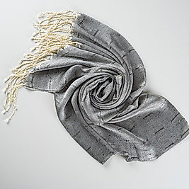 Hatay İpeği El Dokuması Gri Şal